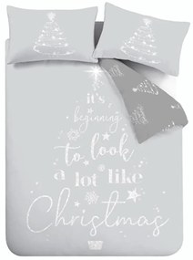 Lenjerie de pat gri pentru pat dublu 200x200 cm A Lot Like Christmas – Catherine Lansfield