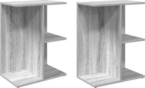 vidaXL Noptiere 2 buc Gri Sonoma 46,5x29x61 cm Lemn prelucrat