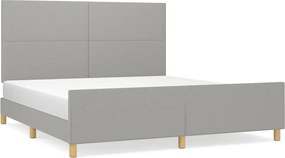 vidaXL Cadru de pat fără saltea, gri deschis, 160x200 cm, textil