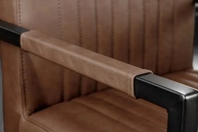 Scaun cu brate design retro Big Aston piele naturala maro vintage