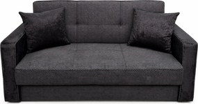 Canapea SAMY GRANDE extensibilă, 2 locuri, cu ladă de depozitare, stofă catifelată maro, cadru metalic, 180x100x92 cm Maro, Stofa Catifelata