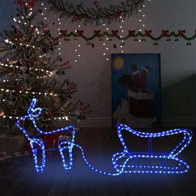 vidaXL Decorațiune de Crăciun cu ren și sanie, 252 leduri, exterior