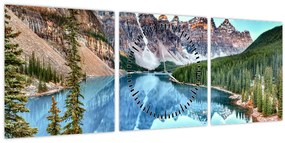 Tablou - Lacul Moraine (cu ceas) (90x30 cm)