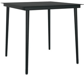 Set de mobilier pentru gradina, 3 piese, negru Negru, Lungime masa 80 cm, 3