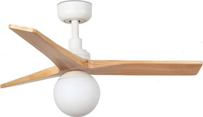 Lustra cu Ventilator aplicat tavan cu telecomanda KLIM S 92,5cm, alb/ pin