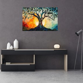 Tablou – Mozaic – soare și arbore I. (90x60 cm)