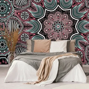 Tapet autoadeziv Mandala indiană cu model floral