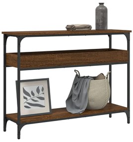 vidaXL Măsuță consolă cu raft stejar maro 100x29x75 cm lemn prelucrat