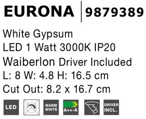 Spot LED incastrabil ideal pentru iluminat scara sau hol EURONA, 8x16,5cm NVL-9879389