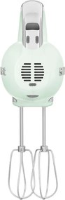 Mixer manual SMEG 50's Style HMF01PGEU, 250 W, 9 viteze, Functie Turbo, Afisaj LED, Timer, Accesorii, Verde