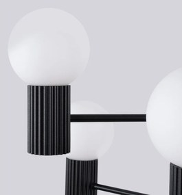 Lustră neagră cu abajur din sticlă Orbital – Sollux