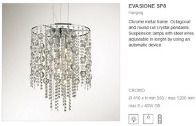 Lustra cu cristale modern diametru 41cm EVASIONE SP8 044774