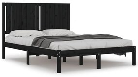 3104417 vidaXL Cadru de pat, negru, 140x200 cm, lemn masiv de pin