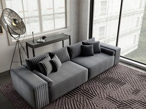 Canapea extensibilă dumonde cu ladă de depozitare si sezut confortabil din spuma high-density, Marbela Ambience Grey XXL 295x100 cm