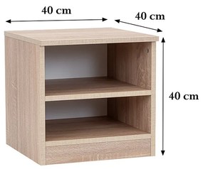 Noptieră Miami deschisă 40x40 cm stejar sonoma-stejar sonoma