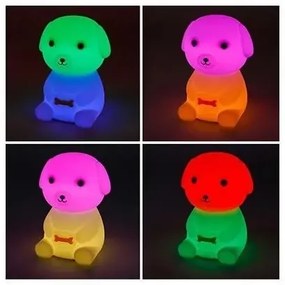 Lampă de veghe pentru copii LED RGB reîncărcabilă, reglabilă LED/2,5W/5V 3000K 1200 mAh câine