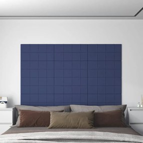 Panouri de perete 12 buc. albastru 60x30 cm textil 2,16 m   12, Albastru, 60 x 30 cm