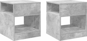vidaXL Masă laterală 2 pcs Gri din beton 40,5 x 40 x 45 cm