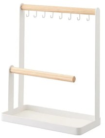 Suport pentru bijuterii cu detalii din lemn de fag YAMAZAKI Tosca, alb