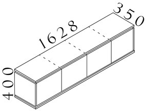 Dulap suspendat Creator 162,8 x 35 x 40 cm, alb/antracit