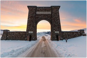 Tablou cu poarta, Yellowstone (90x60 cm)