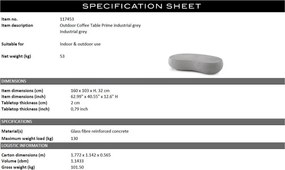 Masuta de cafea design LUX pentru interior si exterior Prime gri