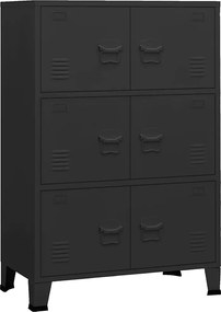 vidaXL Dulap industrial de depozitare, negru, 75x40x115 cm, metal