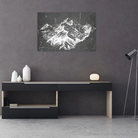 Tablou - Ilustrație de munți (90x60 cm)