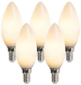Set de 5 becuri LED cu flacără E14 B35 2W 180lm 2350K