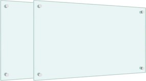vidaXL Panou antistropi bucătărie 2 buc. alb 70x40cm sticlă securizată