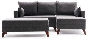 Canapea extensibilă de colț Bella Mini Corner Sofa Right - Anthracite