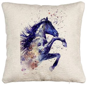 Perna Decorativa Canapea, Model Colorful Horse, 40x40 cm, Cu fermoar