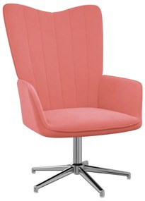 327725 vidaXL Scaun de relaxare, roz, catifea