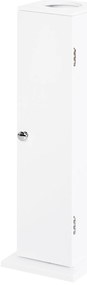 HOMCOM Mobilier de Baño Estrecho cu Orificiu pentru Hârtie Igienică și Rafturi Stil Modern 19,5x19,5x65 cm Alb | Aosom Romania