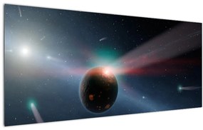 Tablou cu planetă mică (120x50 cm)