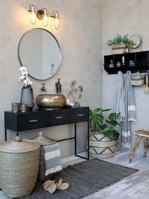 Aplică de perete din metal, cu 3 surse de lumină, finisaj negru antichizat, Factory