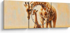 Tablou - Girafe (cu ceas) (90x30 cm)