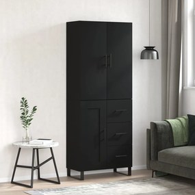 3196036 vidaXL Dulap înalt, negru, 69,5x34x180 cm, lemn compozit