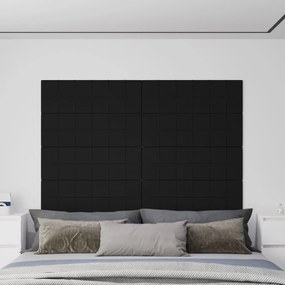 Panouri de perete 12 buc. negru 90x30 cm textil 3,24 m   12, Negru, 90 x 30 cm