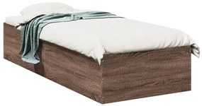vidaXL Cadru de pat, stejar maro, 90x200 cm, lemn prelucrat