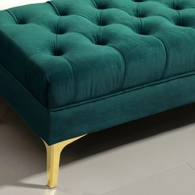 HOMCOM Bancă Hol, cu Husă Capitonată din Catifea cu Picioare Metalice pentru intrare, dormitor sau sufragerie, 118x45x42 cm, Verde | Aosom Romania