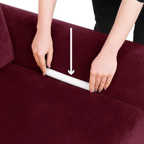 Husa elastica pentru canapea de 2 locuri LARSI, rosu vin