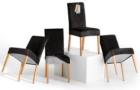 Restilo Husă pentru scaun Sento negru, 48 x 48 x58 + 10 cm, set de 4 bucăți