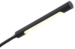 Lampă de podea modernă neagră, incl. LED, reîncărcabilă, cu 3 trepte de intensitate - Statler