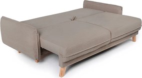 Canapea taupe extensibilă/cu spațiu de depozitare cu tapițerie din catifea reiată 218 cm Tori – Bonami Selection