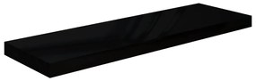323772 vidaXL Raft de perete suspendat negru extralucios, 80x23,5x3,8 cm, MDF
