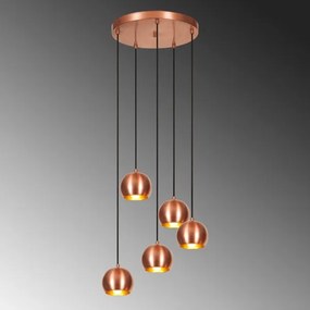 Lustră pe cablu SIVANI 5xE27/40W/230V cupru