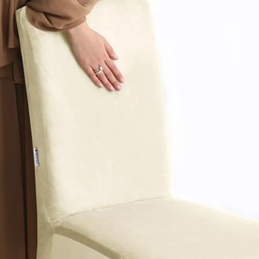 Restilo Husă pentru scaun Sento crem, 48 x 48 x 58+ 10 cm, set de 6 bucăți