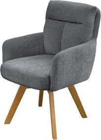 Set de 2 scaune pivotante picioare din lemn Big George gri chenille