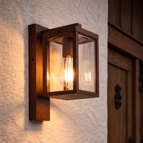 Lampa de perete exterioară industrială maro ruginit IP44 - Charlois